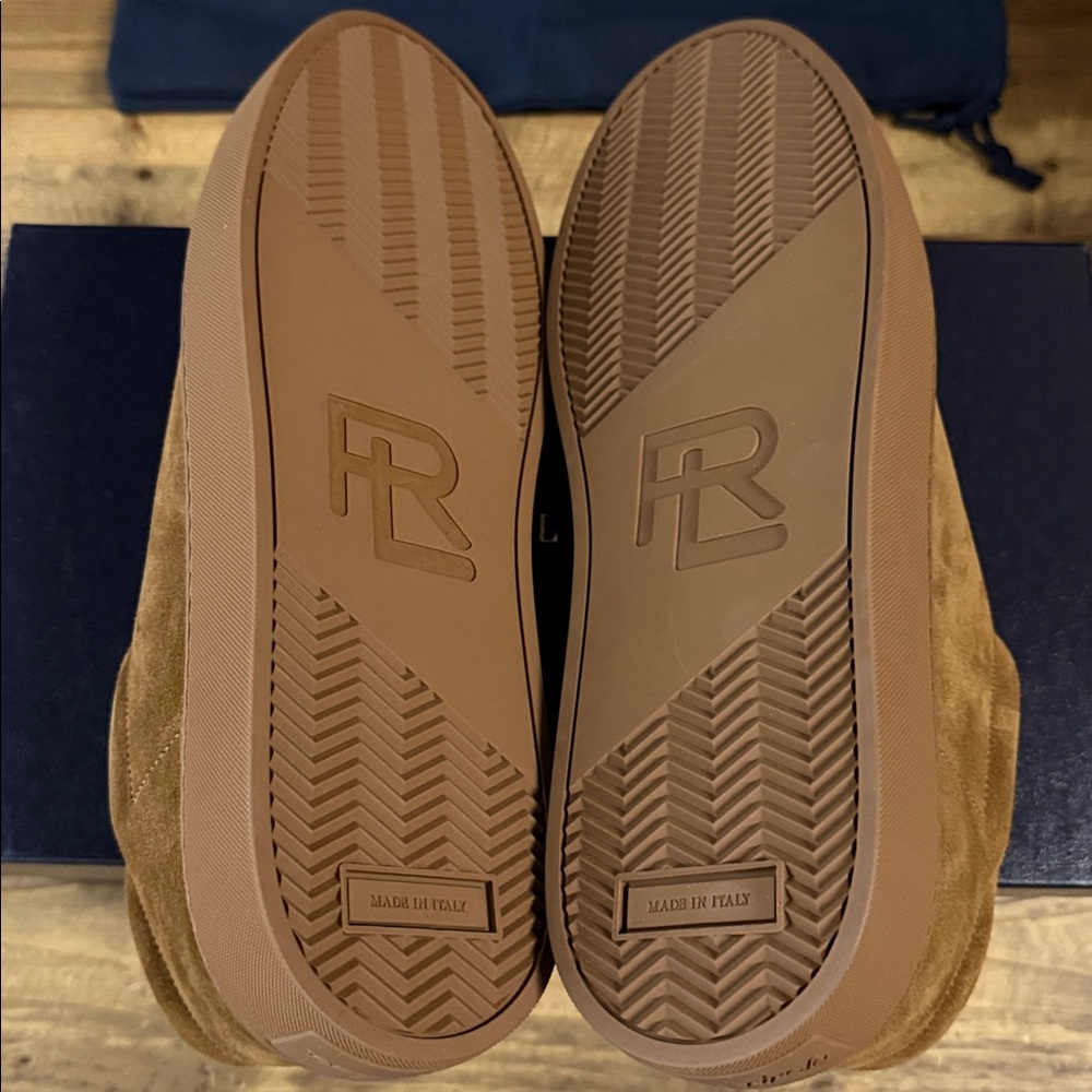 Ralph Lauren Purple Label Men's Severn Calf Suede LowTop Sneakers Cacao NEW $895 - Picture 7 of 16